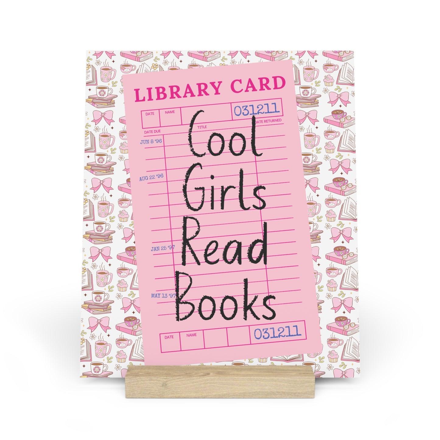 Cool Girls Read Books Bookshelf Decor with Stand