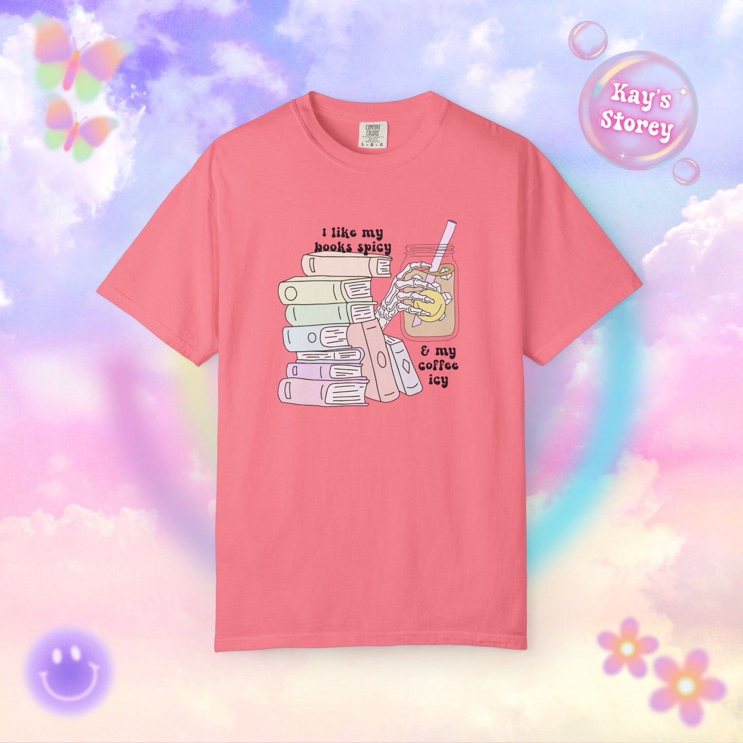 Books Spicy, Coffee Icy Comfort Colors T-Shirt