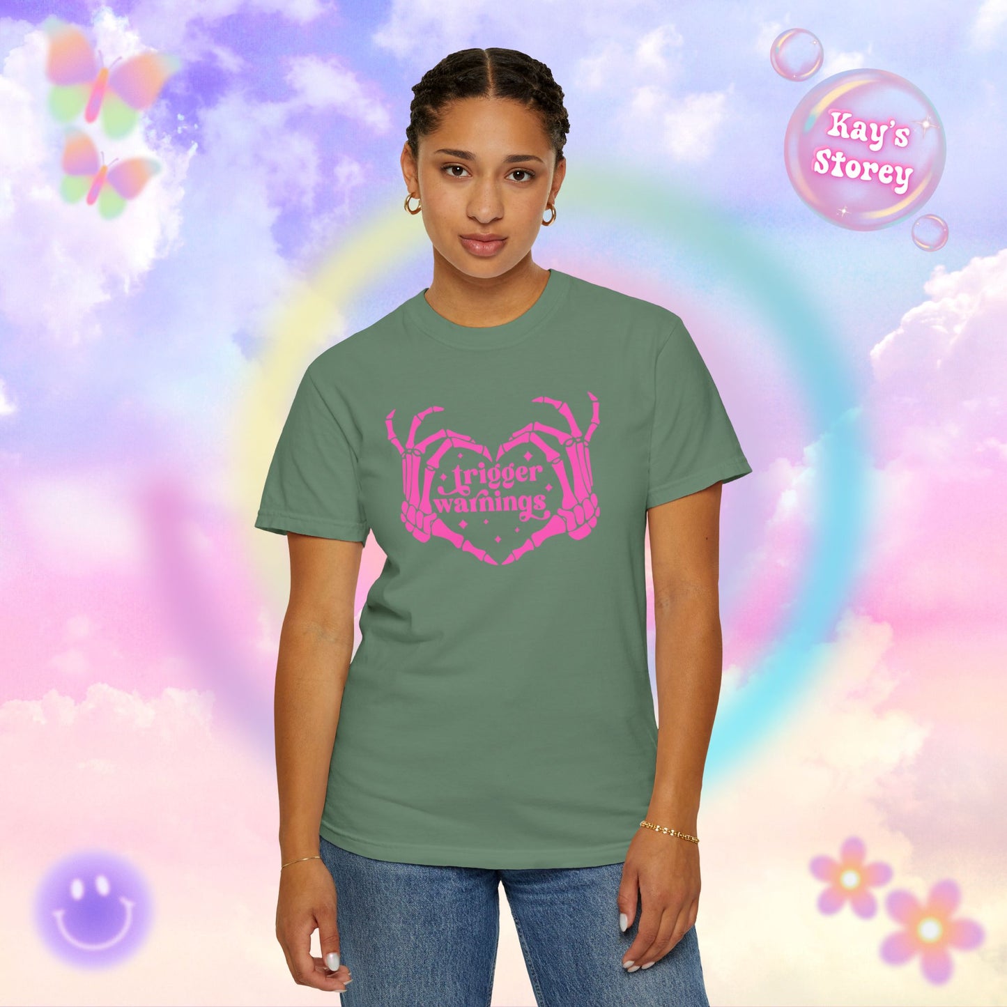 Pink Trigger Warnings Comfort Colors T-Shirt