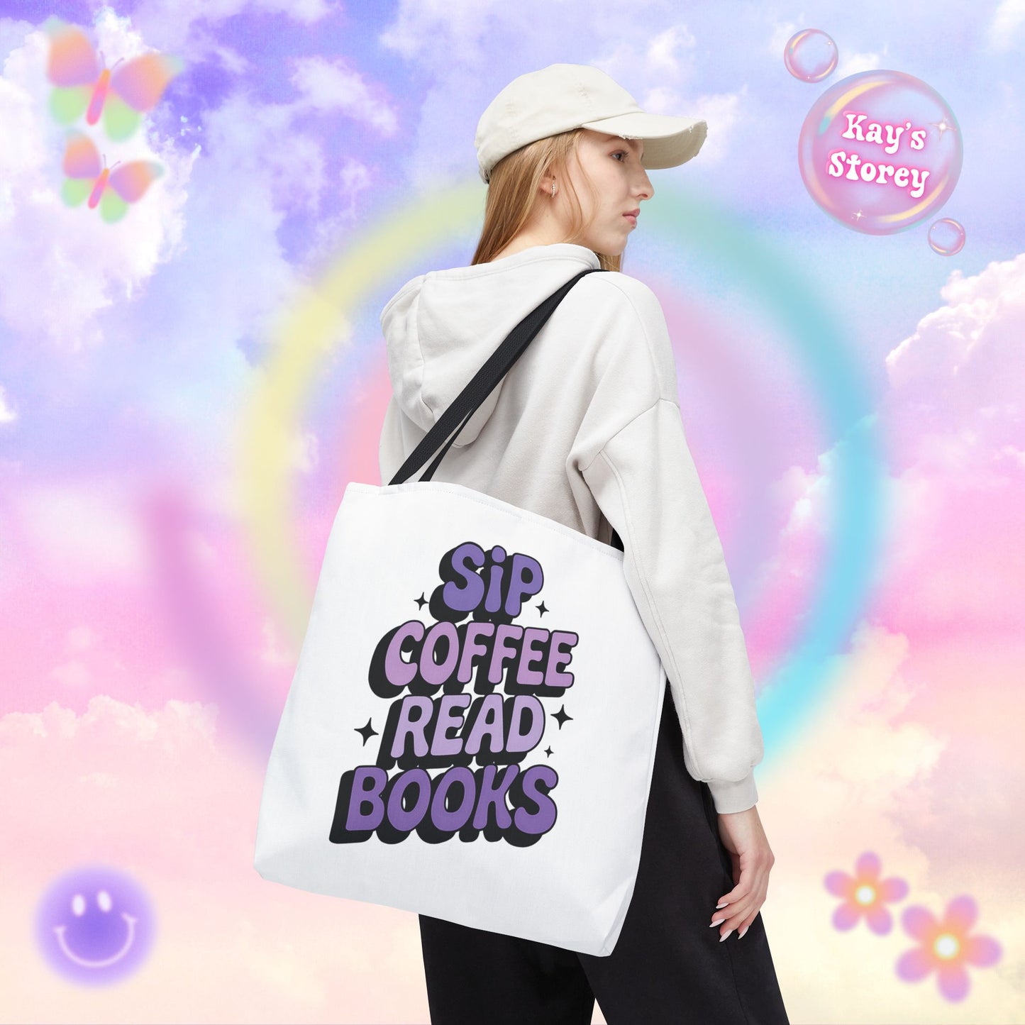 Sip Coffee Read Books Tote Bag