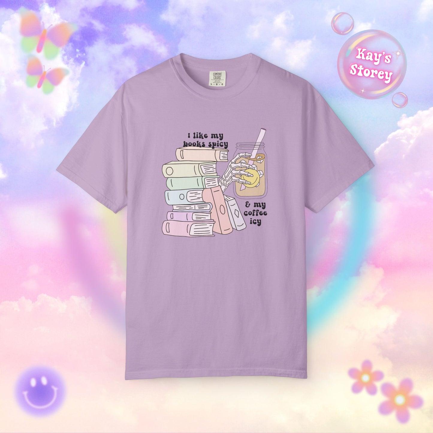 Books Spicy, Coffee Icy Comfort Colors T-Shirt