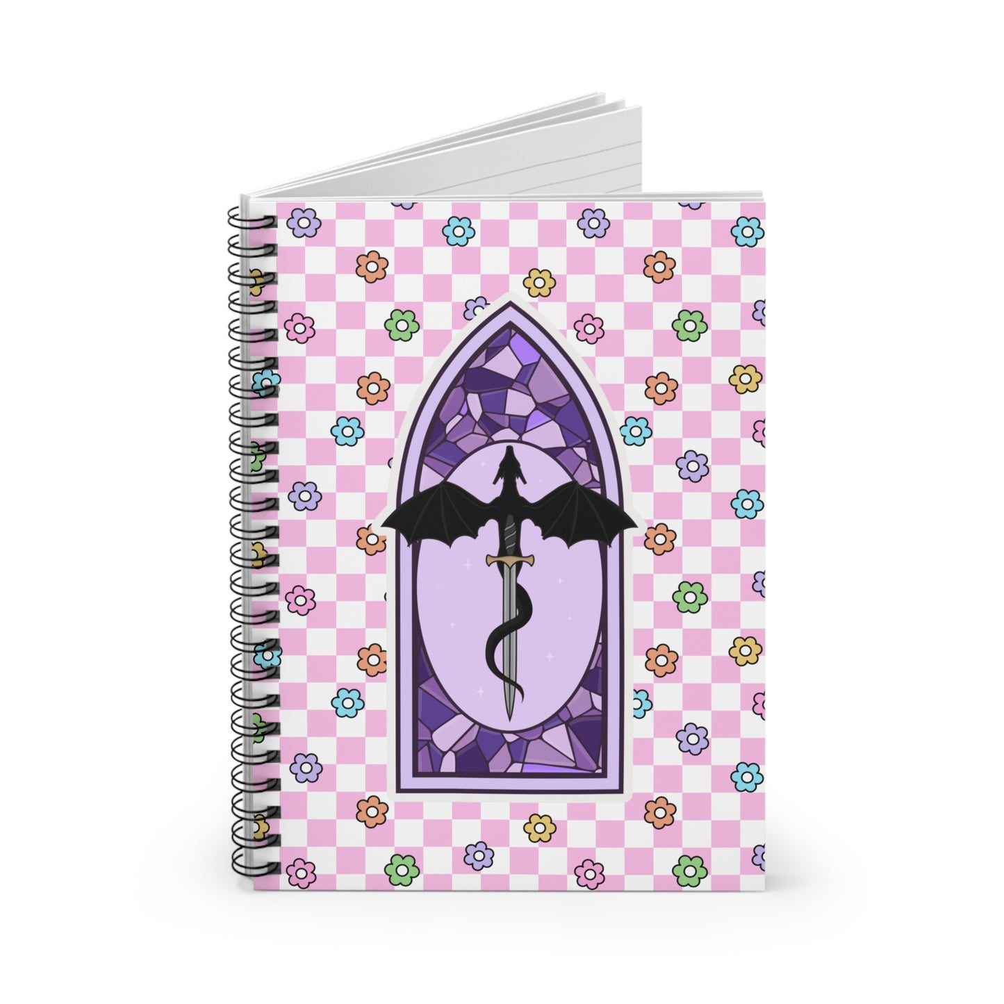 Pink Romantasy Spiral Notebook - Ruled Line