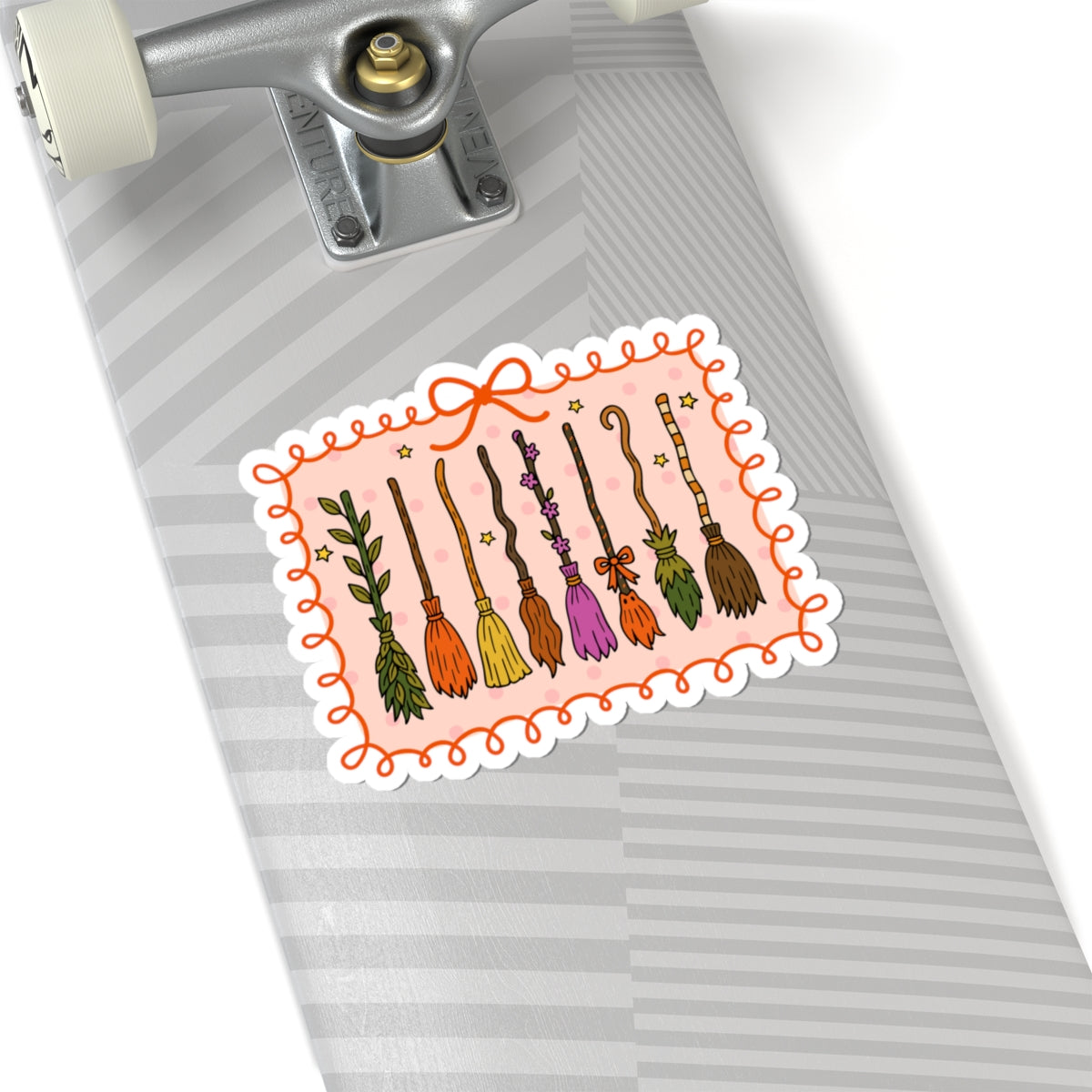 Witches Brooms Sticker - Kiss-Cut Stickers, Halloween Sticker, Cute Witch Broom Design, Spooky Sticker, Decorative Sticker for Journals
