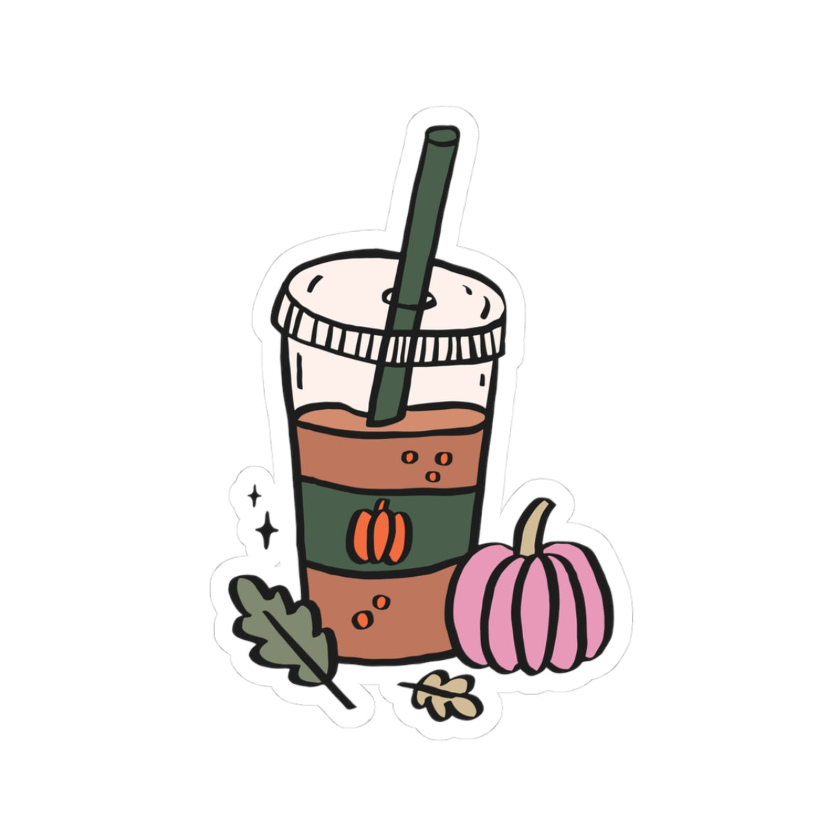 Pumpkin Spice Latte Sticker, Fall Planner Stickers, Book Lover Gifts, Autumn Sticker, Cozy Accessories, Seasonal Sticker