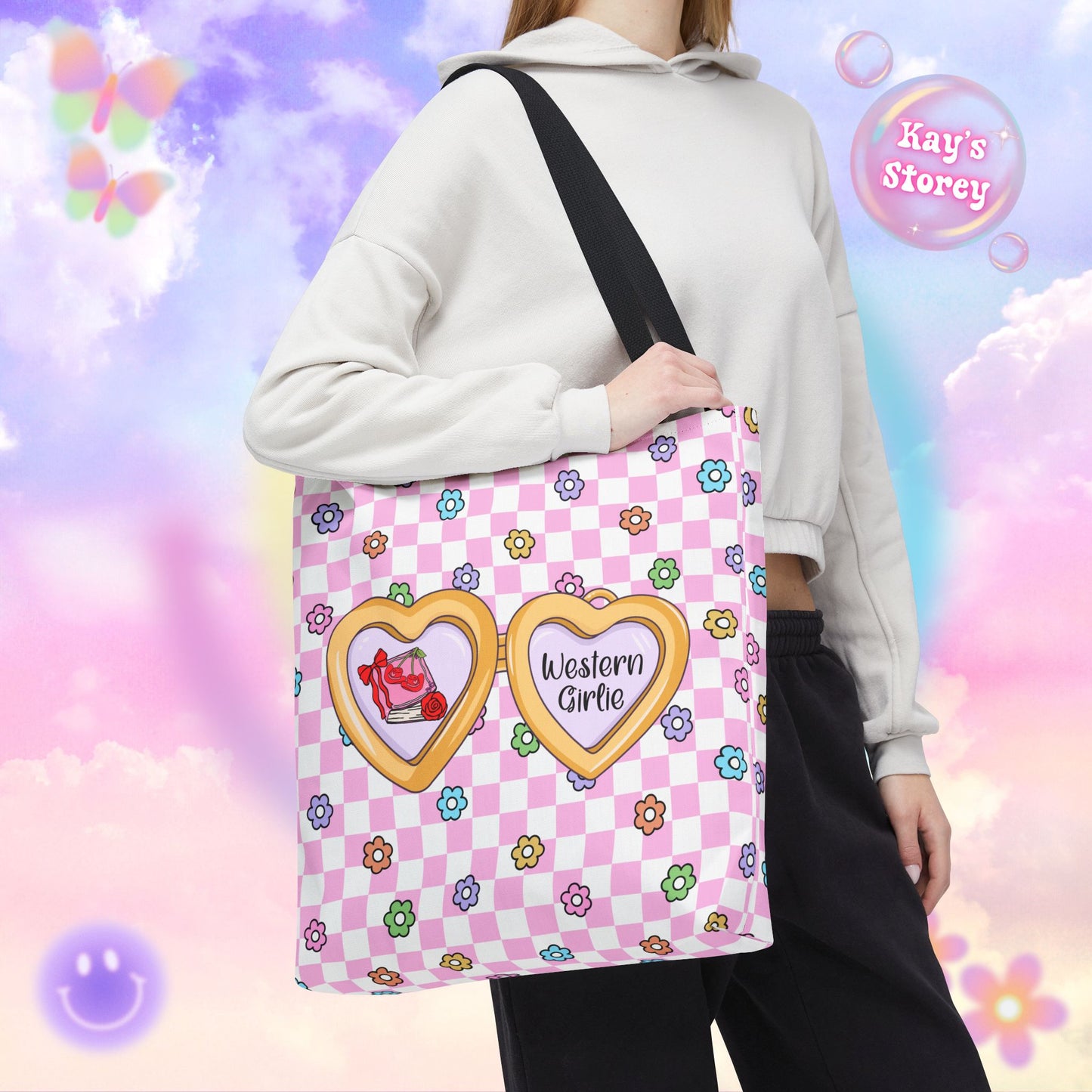 Pink Western Girlie Tote Bag