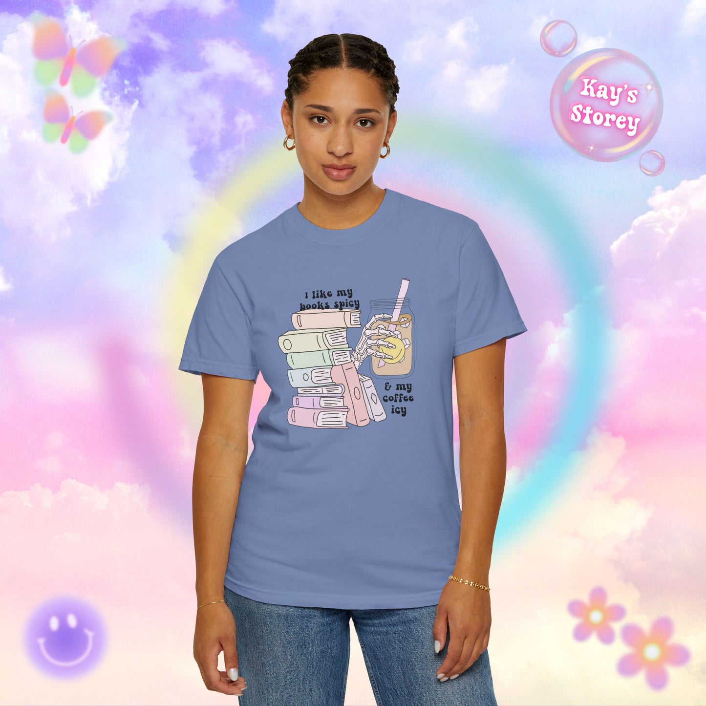 Books Spicy, Coffee Icy Comfort Colors T-Shirt
