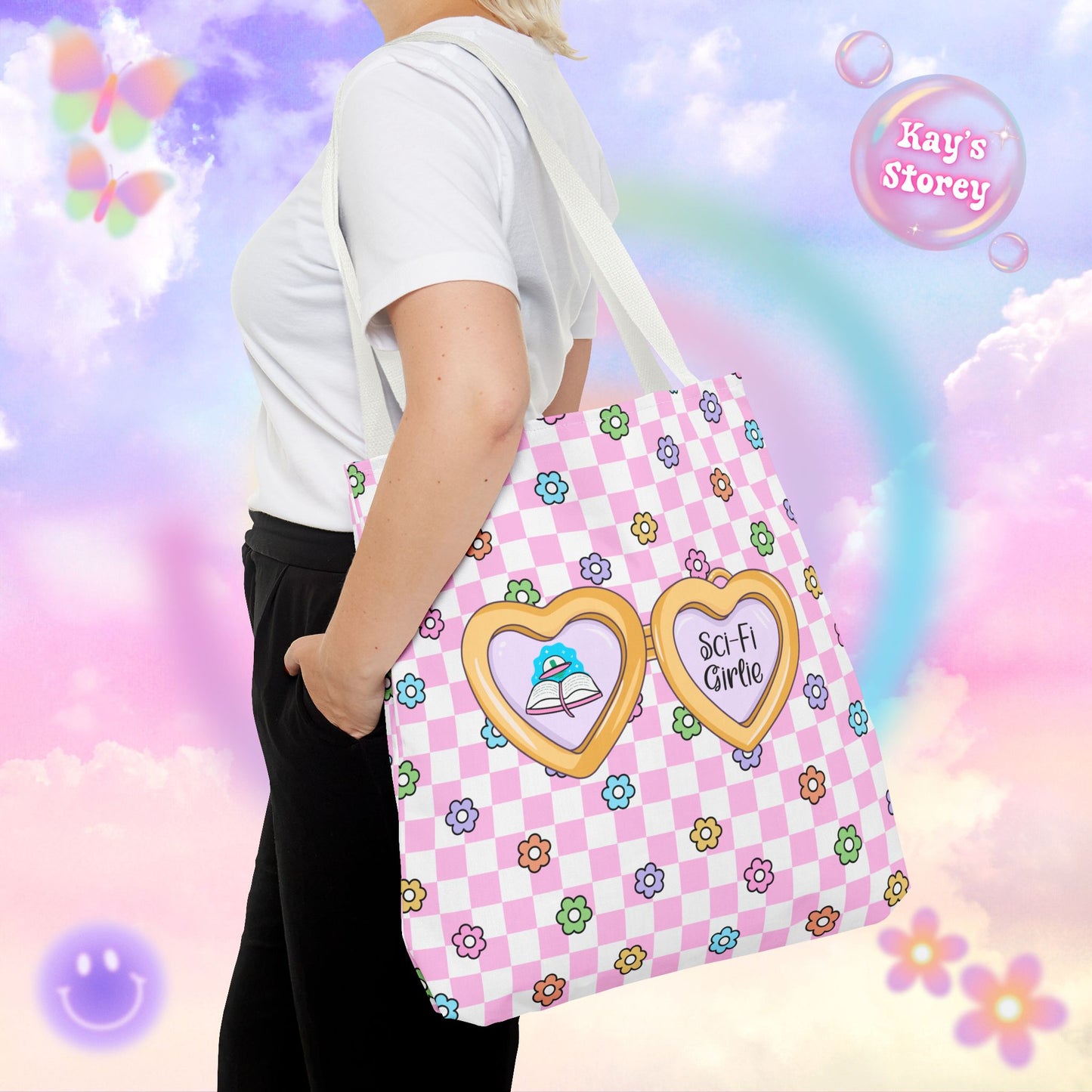 Pink Sci-Fi Girlie Tote Bag