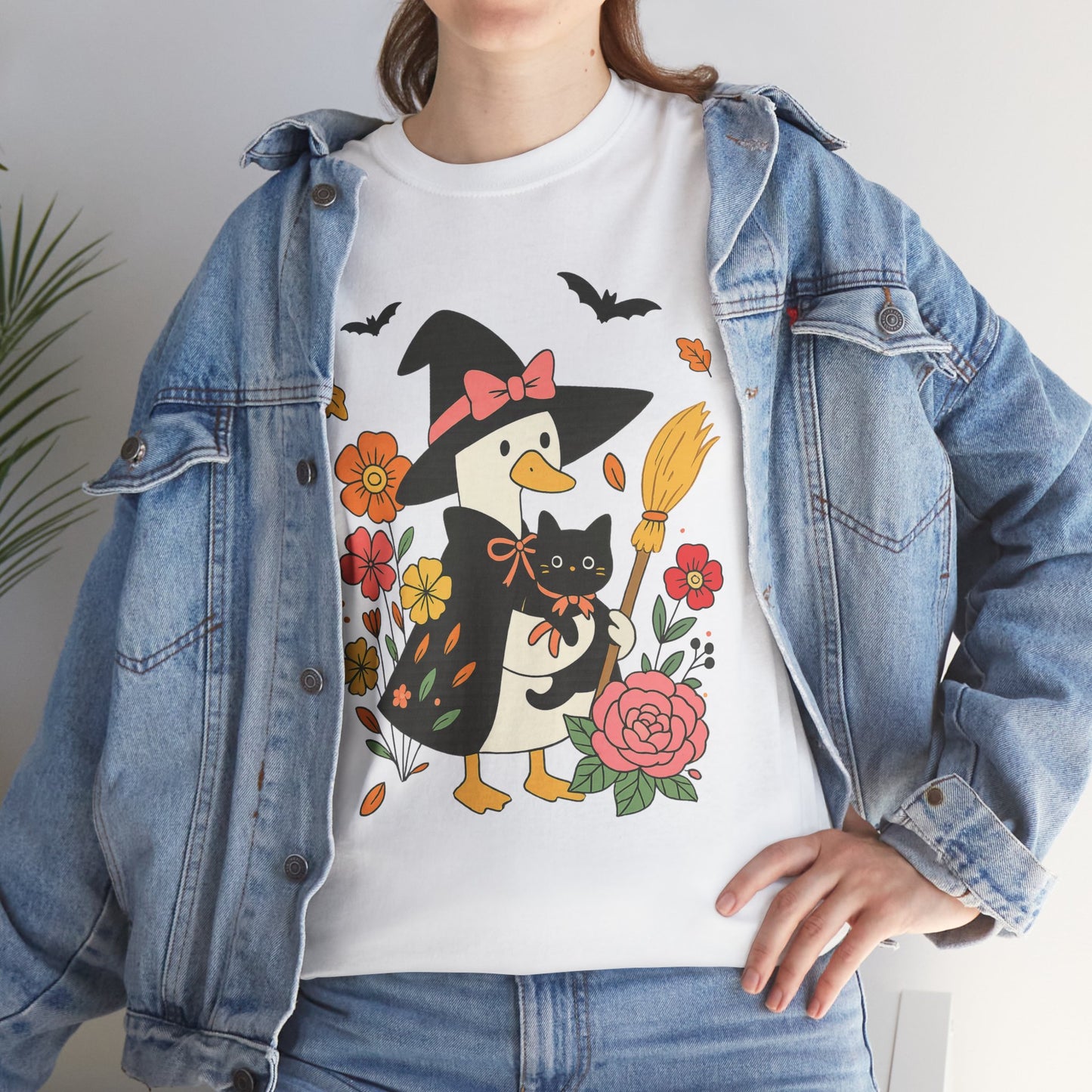 Spooky Goose and Black Cat Tee - Halloween Gift
