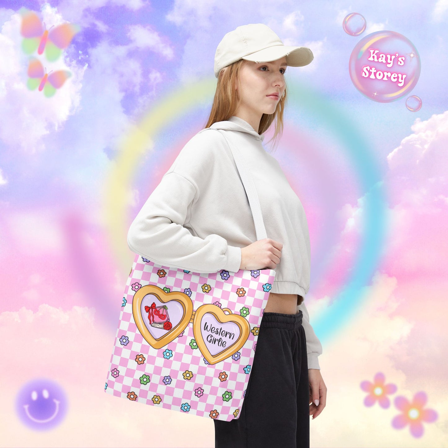 Pink Western Girlie Tote Bag