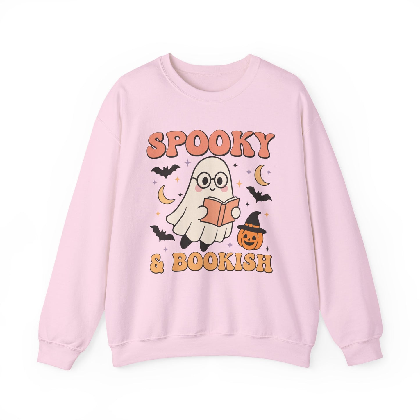 Spooky & Bookish Sweatshirt, Long Sleeve Shirt for Spooky Season Bookish Gift,  Halloween Reading Apparel