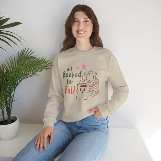 All Booked for Fall Sweatshirt, Long Sleeve Shirt for Spooky Season Bookish Gift,  Halloween Reading Apparel