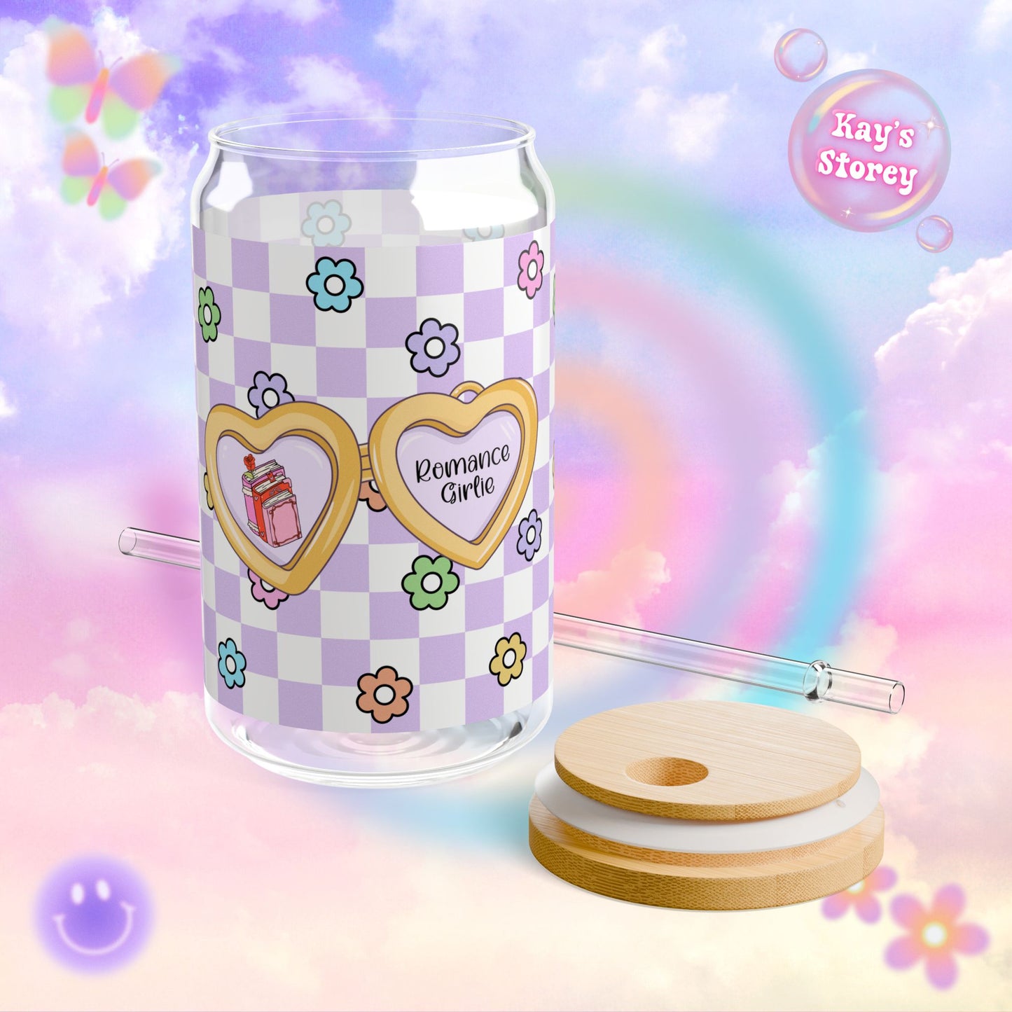 Purple Romance Girlie Sipper Glass, 16oz