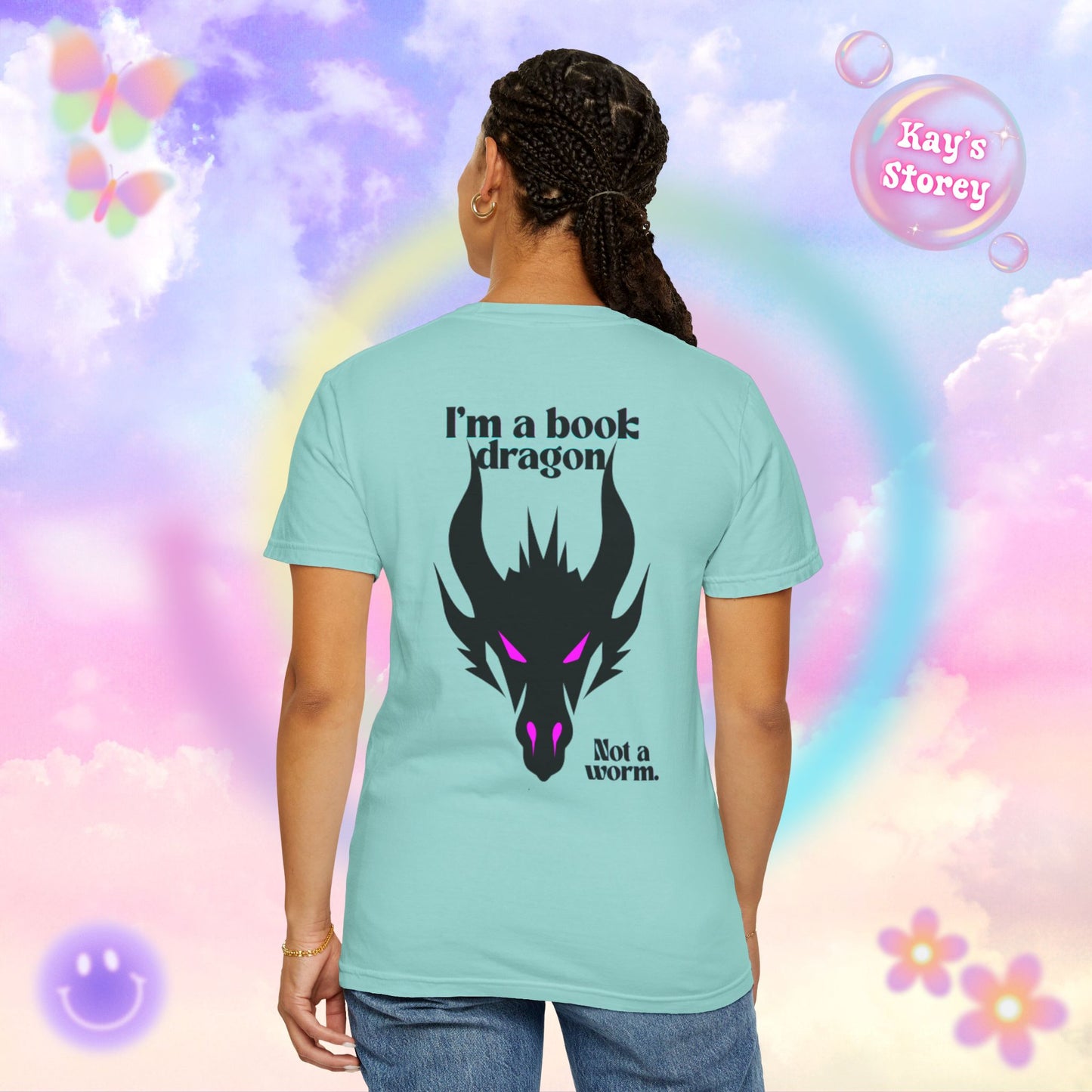 Book Dragon Pink Comfort Colors T-Shirt