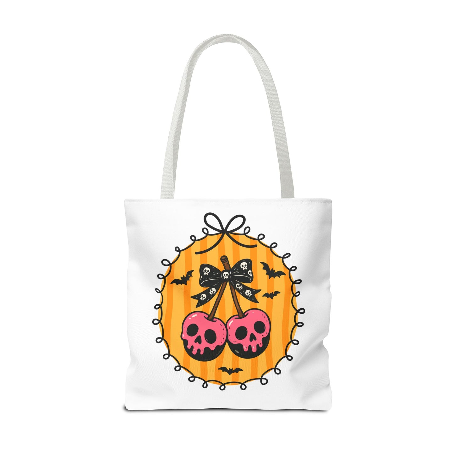 Spooky Season Cherry Skulls Tote Bag