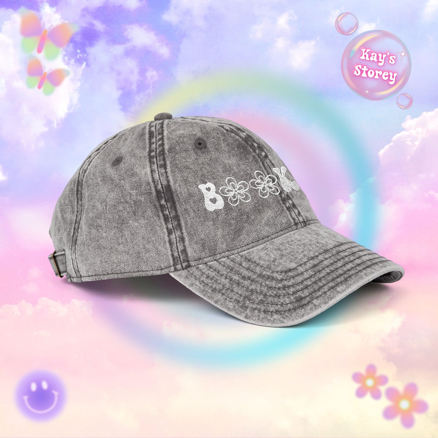 Bookish Embroidered Vintage Cap