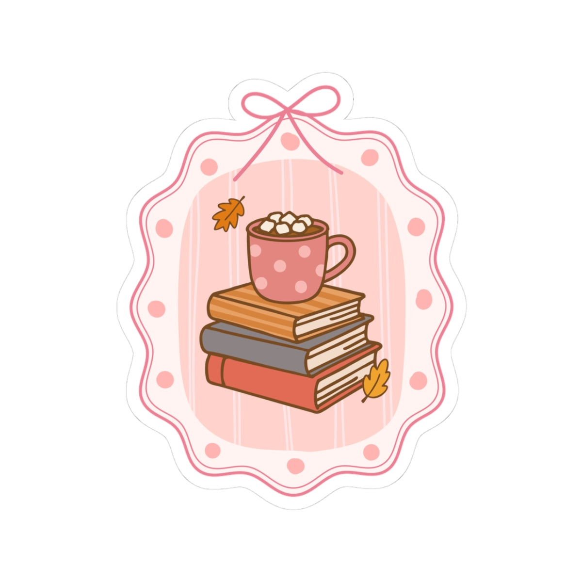 Autumn Book Stack Sticker, Fall Planner Stickers, Book Lover Gifts, Autumn Sticker, Cozy Accessories, Seasonal Sticker