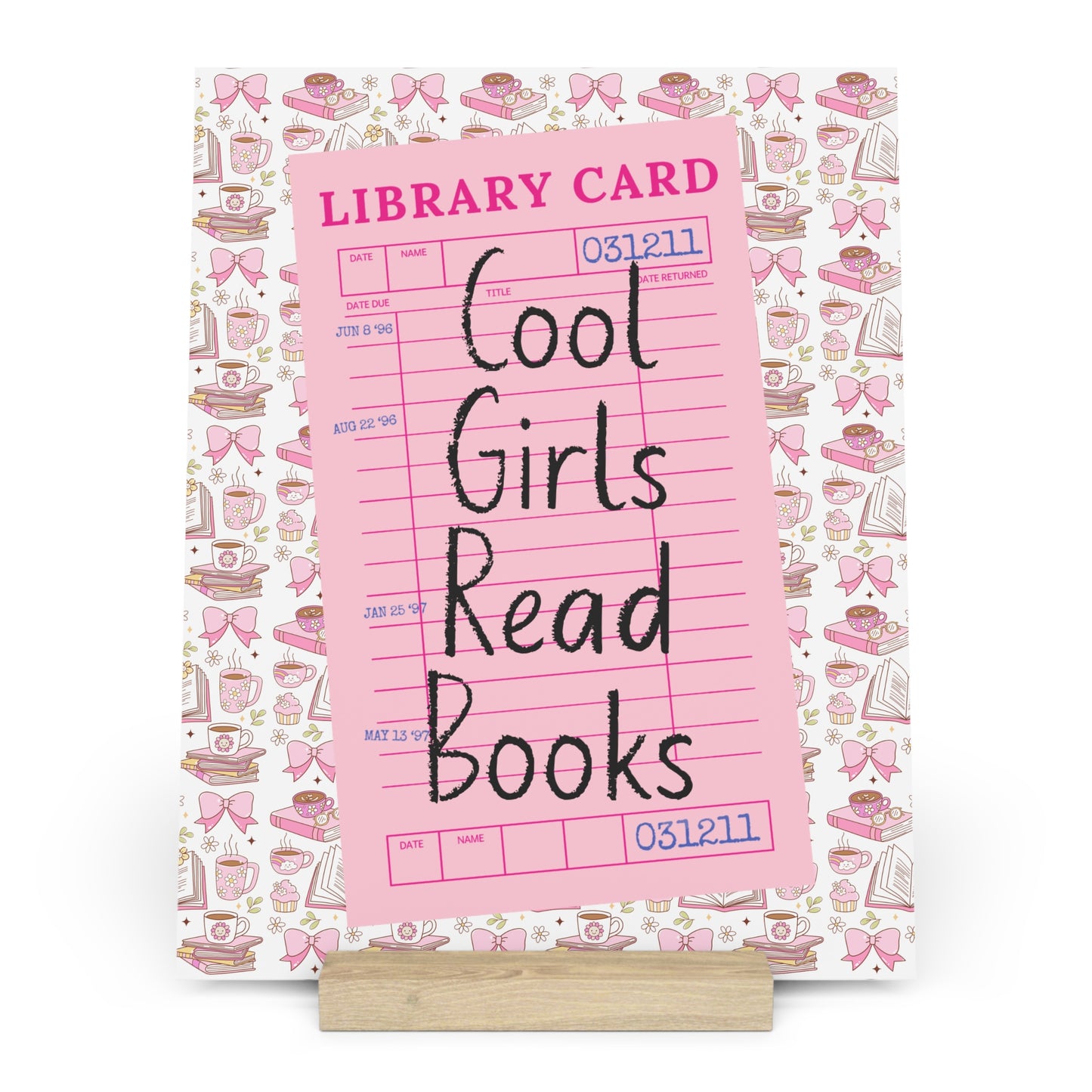 Cool Girls Read Books Bookshelf Decor with Stand