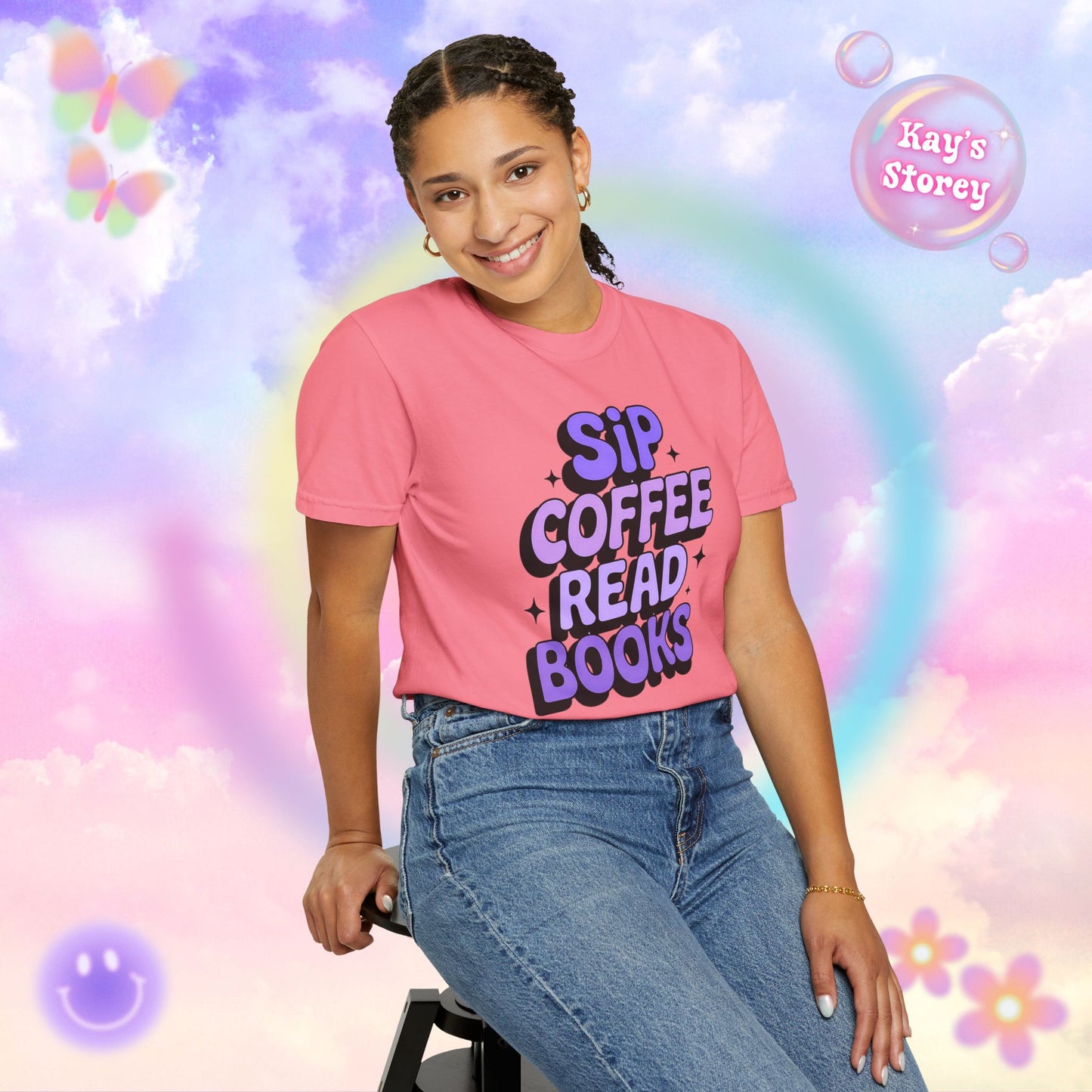 Sip Coffee Read Books Comfort Colors T-Shirt