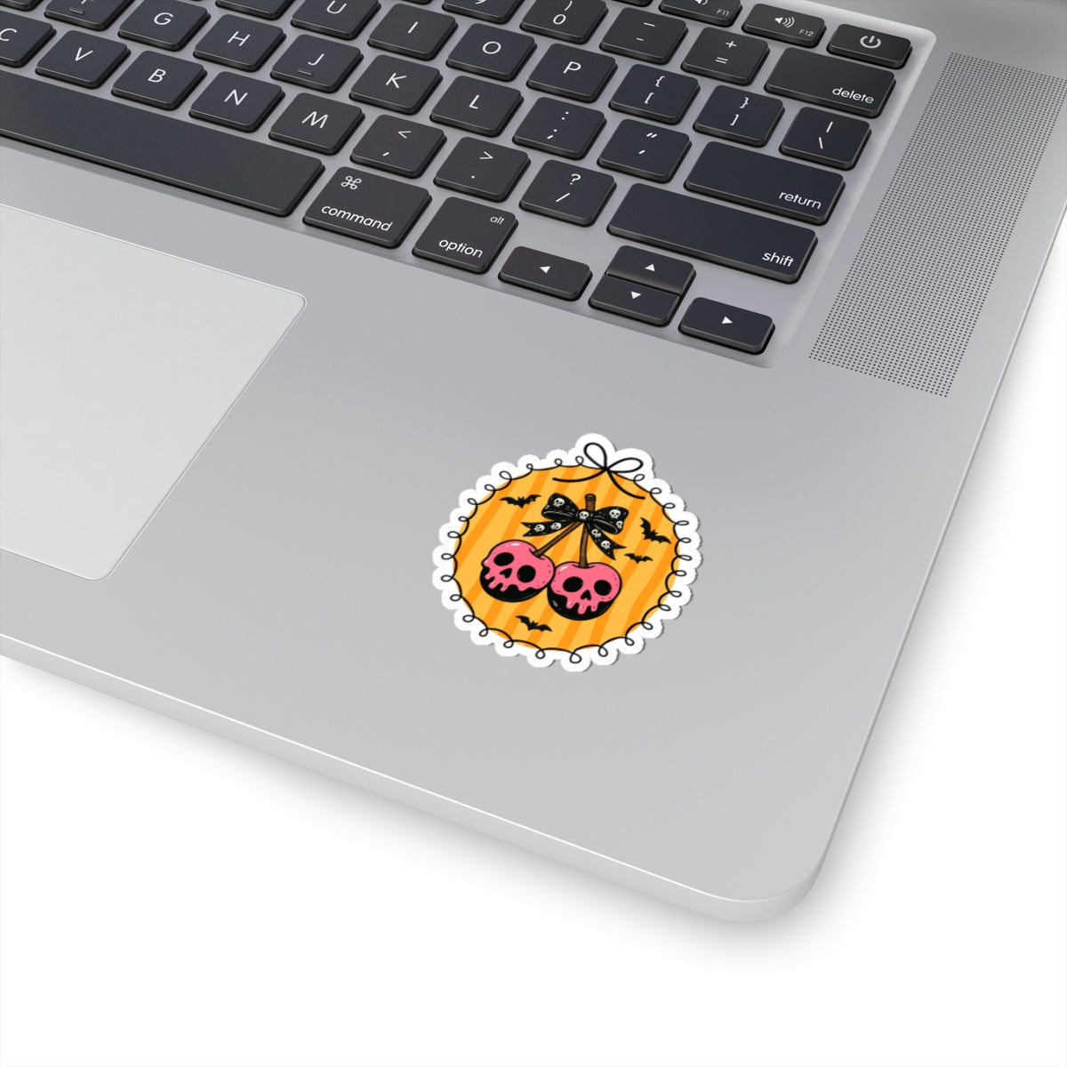 Black Cherry Skulls Sticker - Kiss-Cut Stickers, Halloween Sticker, Cute Skull Design, Spooky Sticker, Decorative Sticker for Journals