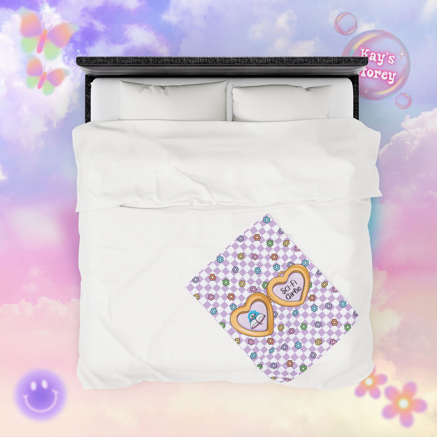 Purple Sci-Fi Girlie Velveteen Plush Blanket