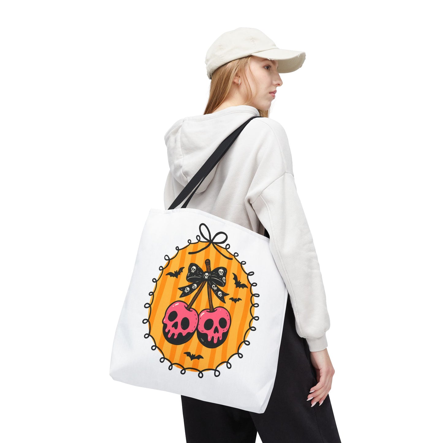 Spooky Season Cherry Skulls Tote Bag
