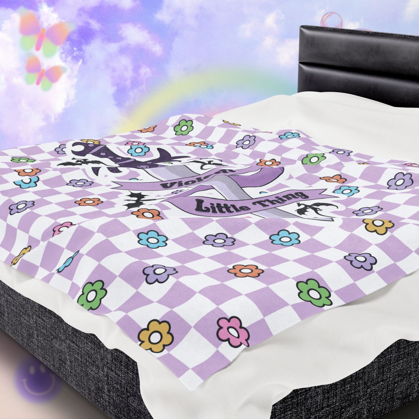 Purple Violent Little Thing Velveteen Plush Blanket