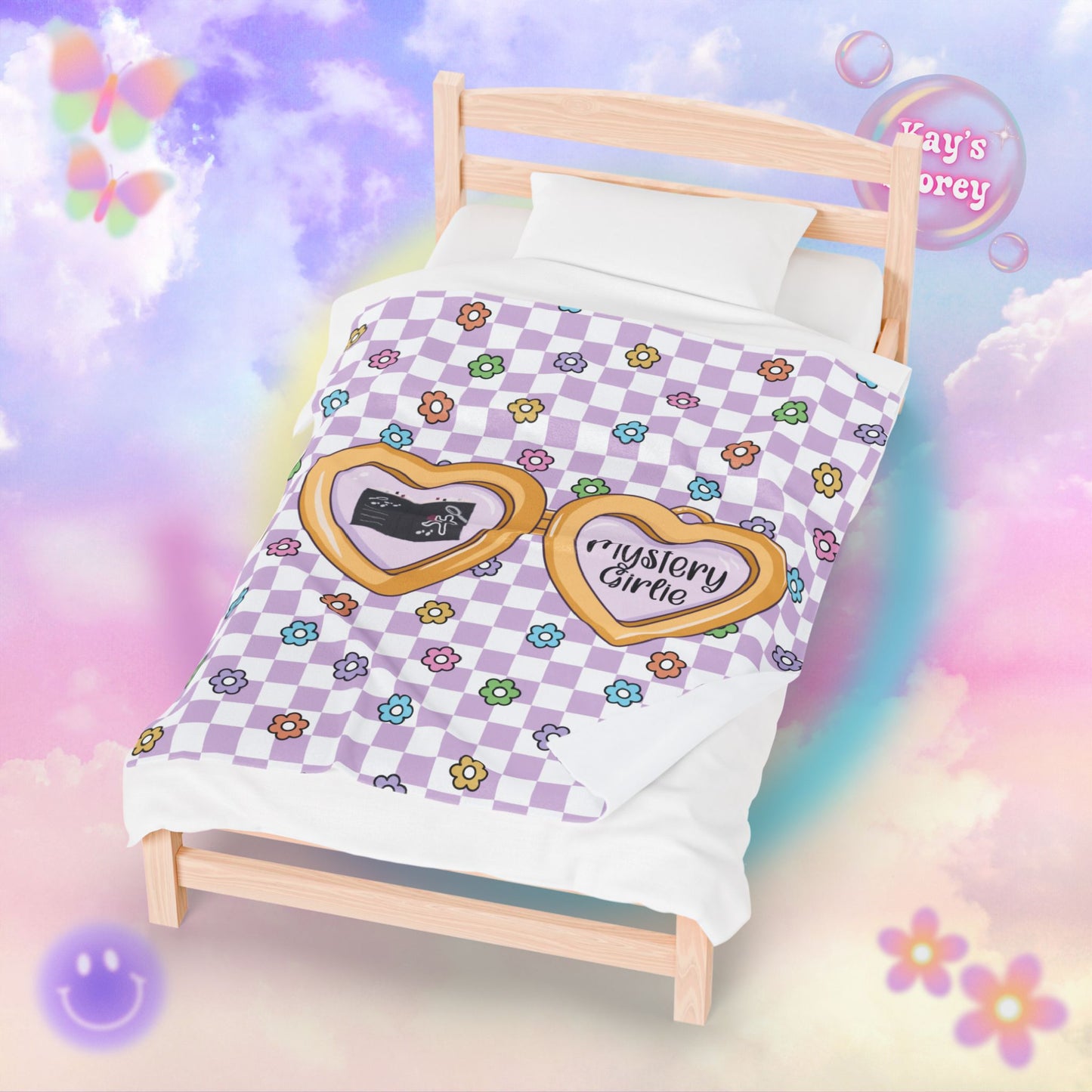 Purple Mystery Girlie Velveteen Plush Blanket