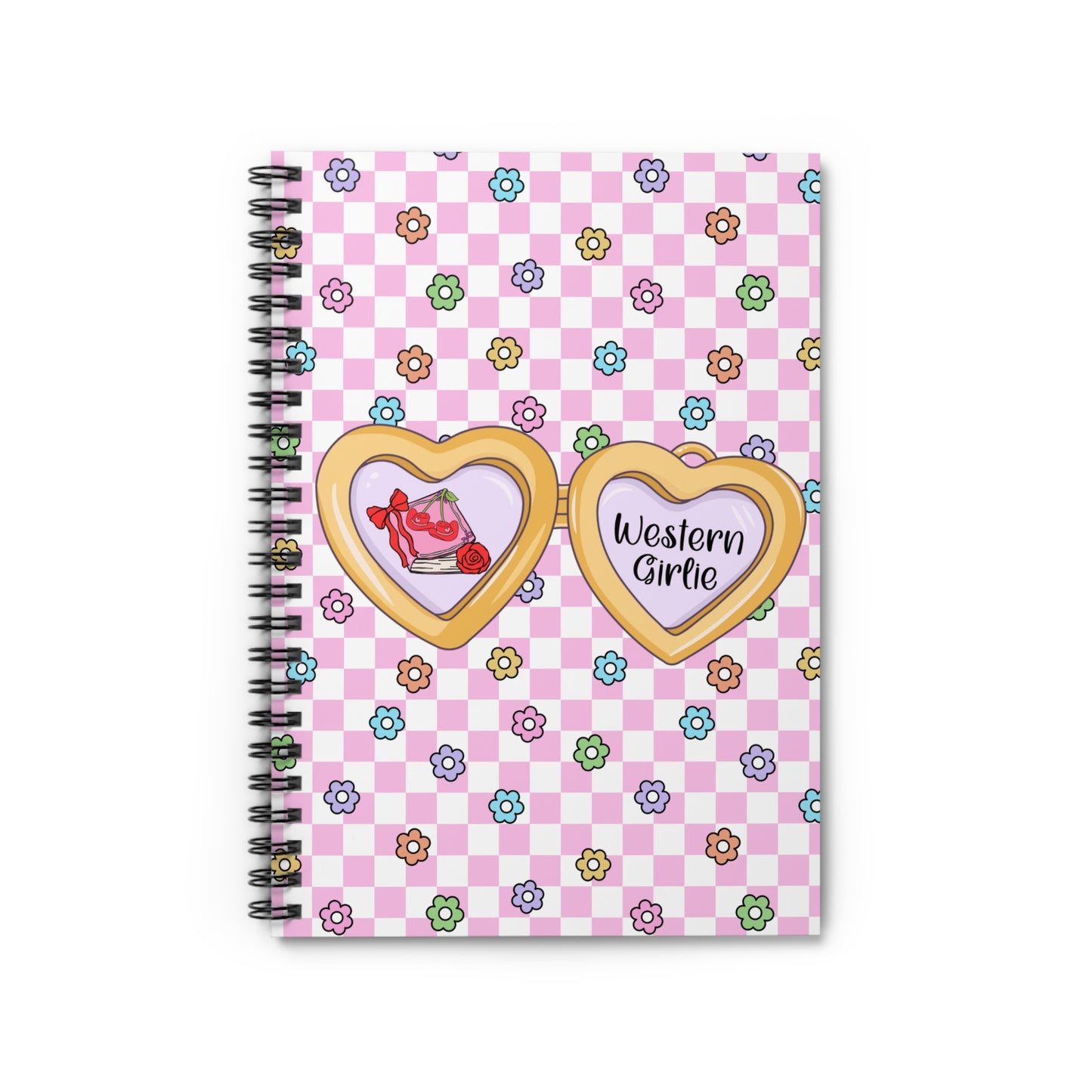 Pink Western Girlie Spiral Notebook - Ruled Line