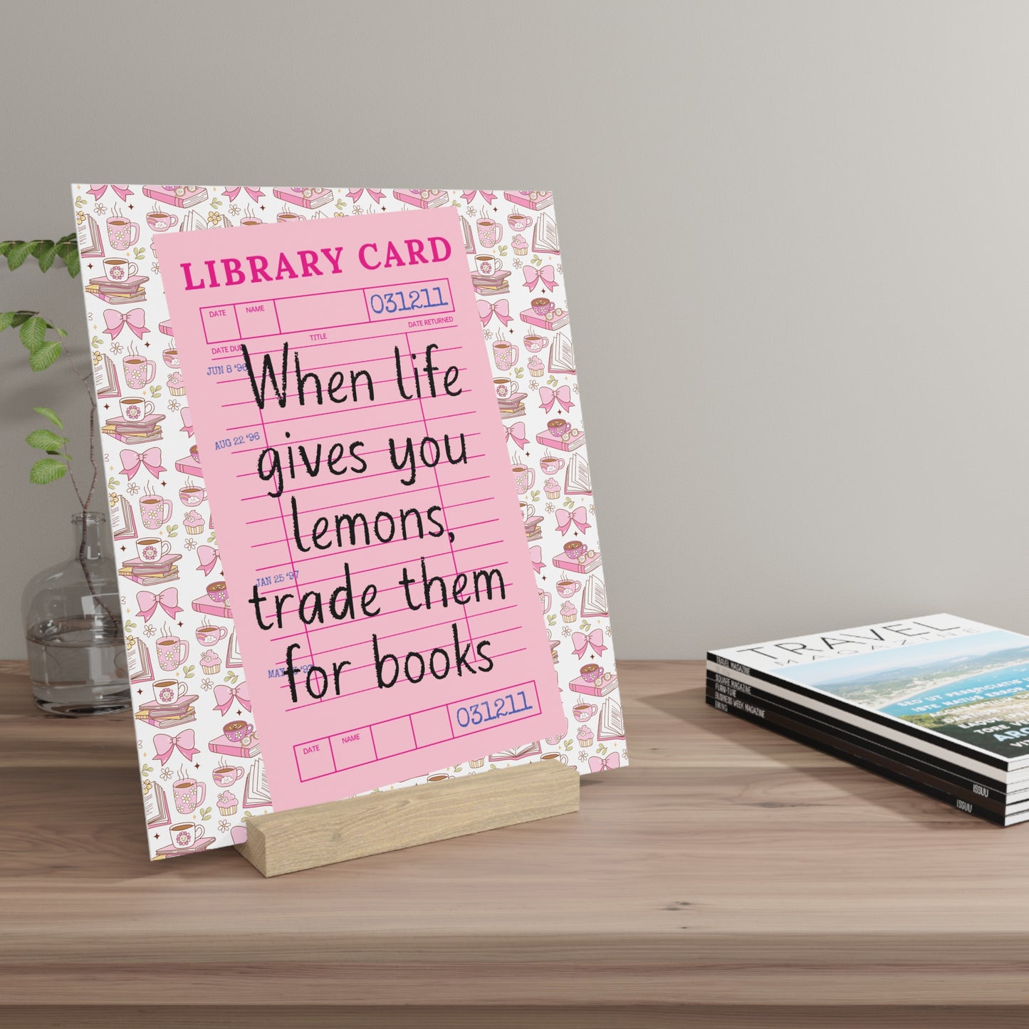 Trade Lemons for Books Bookshelf Decor with Stand