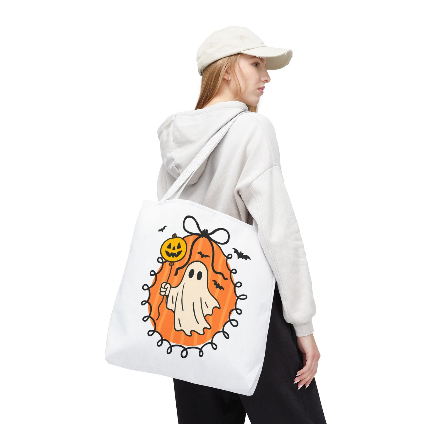 Spooky Season Ghost Balloon Tote Bag