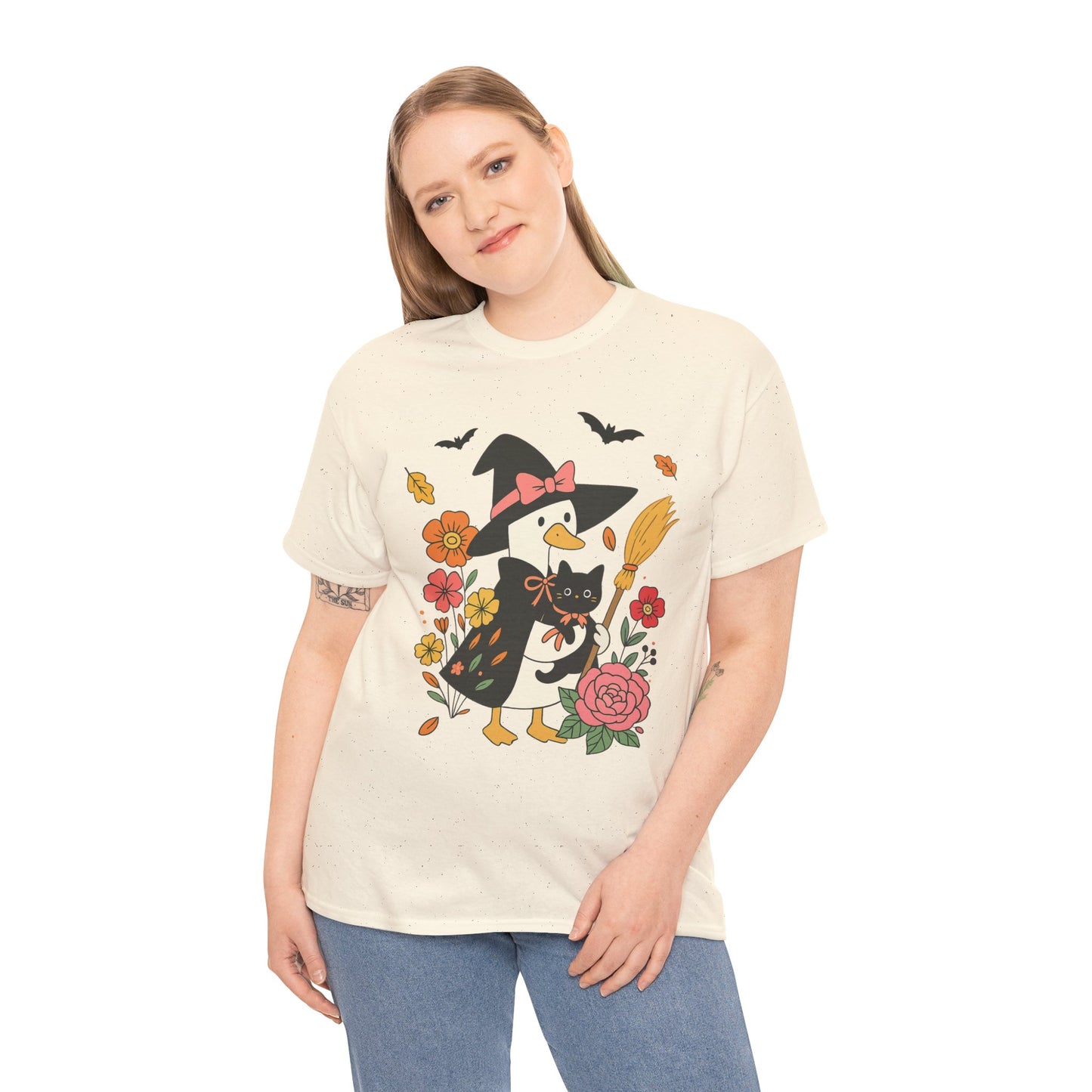 Spooky Goose and Black Cat Tee - Halloween Gift