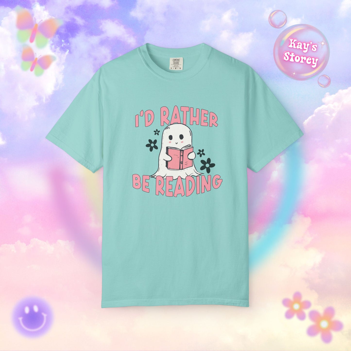 Ghostie I'd Rather Be Reading Comfort Colors T-Shirt
