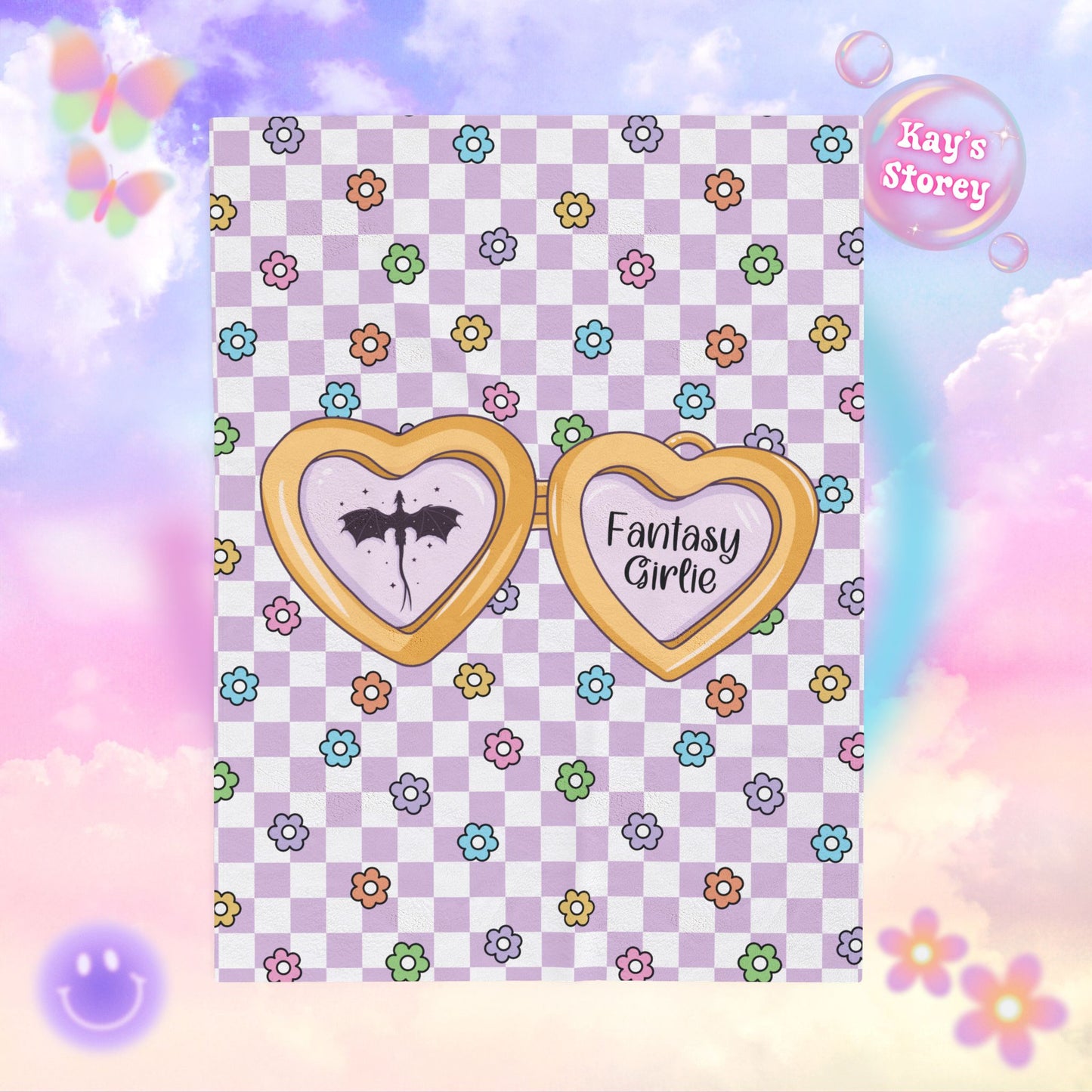 Purple Fantasy Girlie Velveteen Plush Blanket