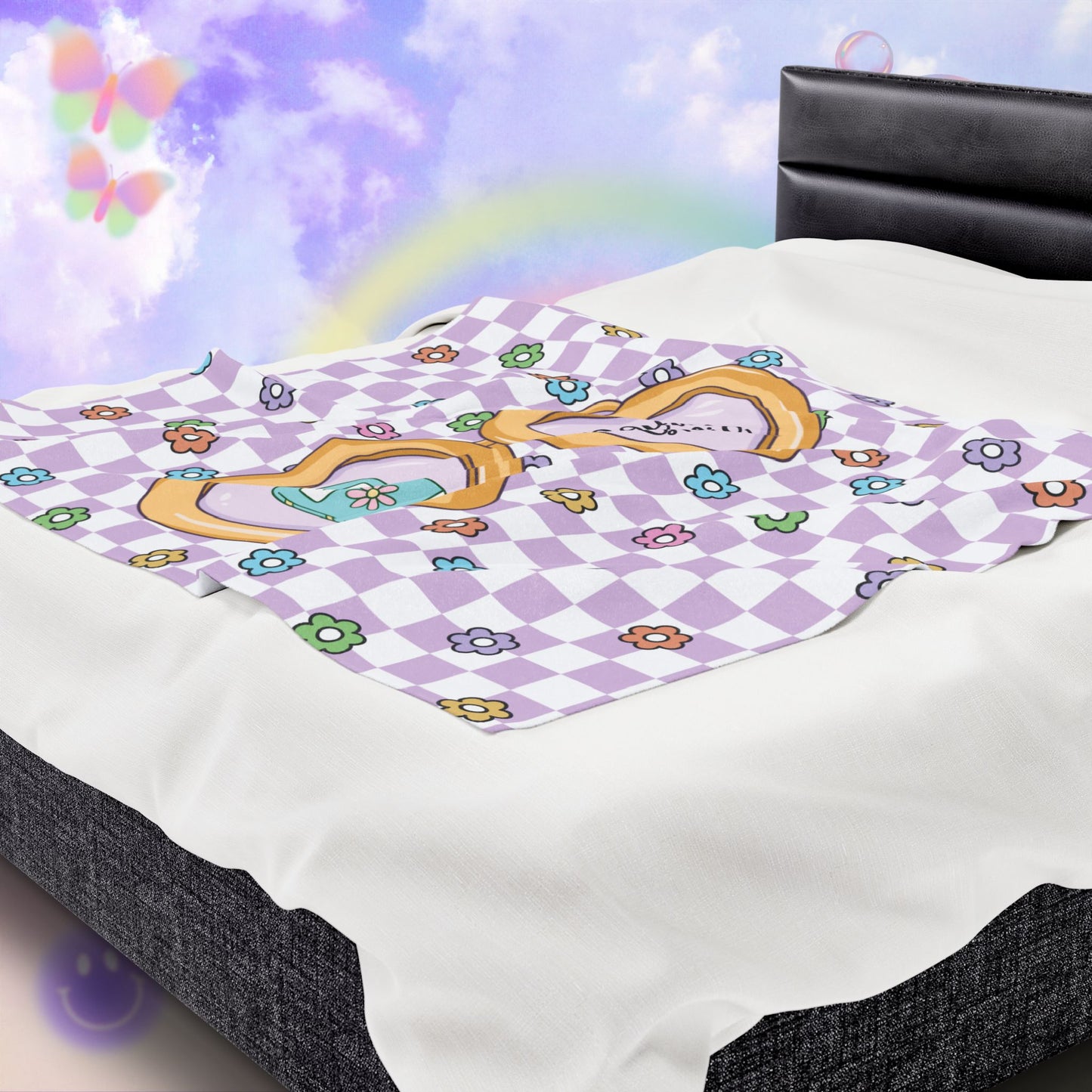 Purple Poetry Girlie Velveteen Plush Blanket