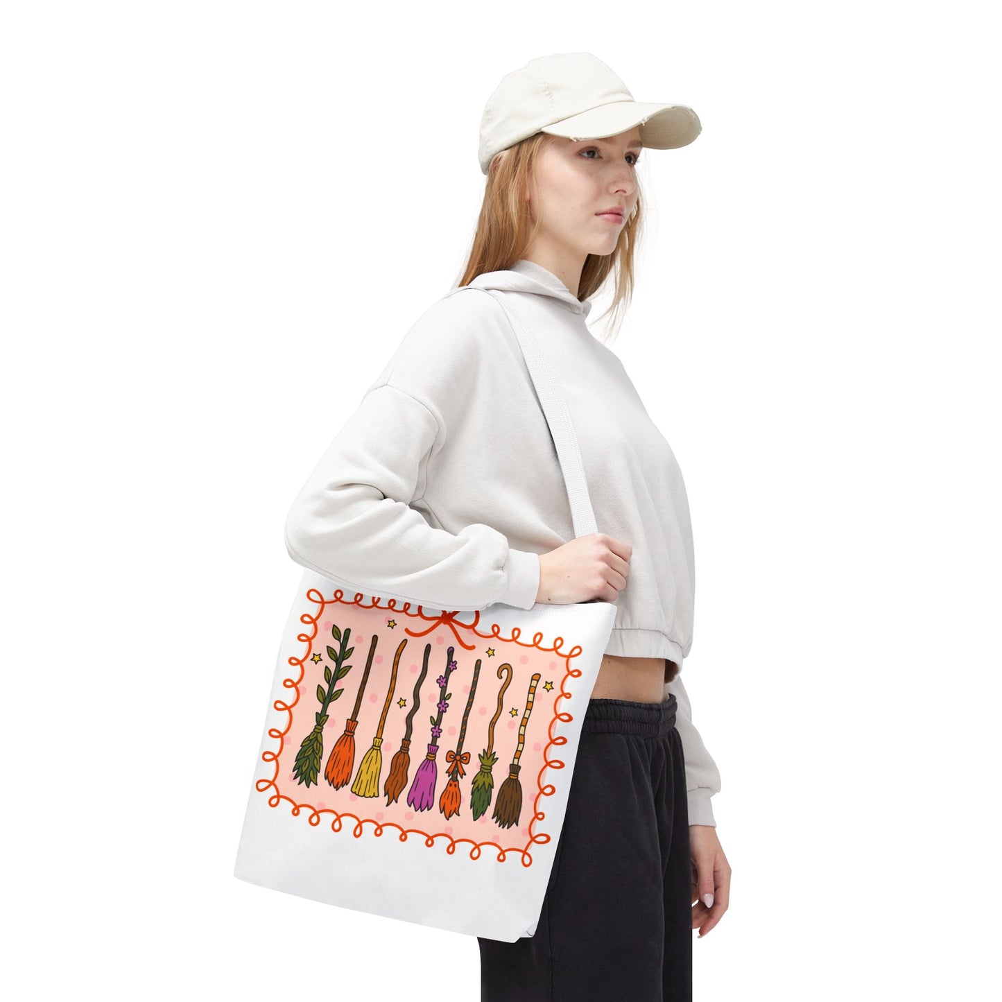 Spooky Season Witches Brooms Book Tote Bag