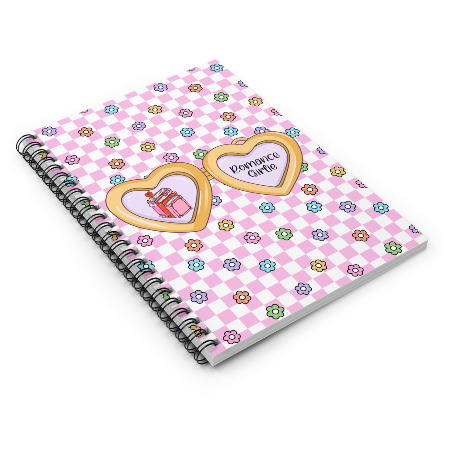 Pink Romance Girlie Spiral Notebook - Ruled Line