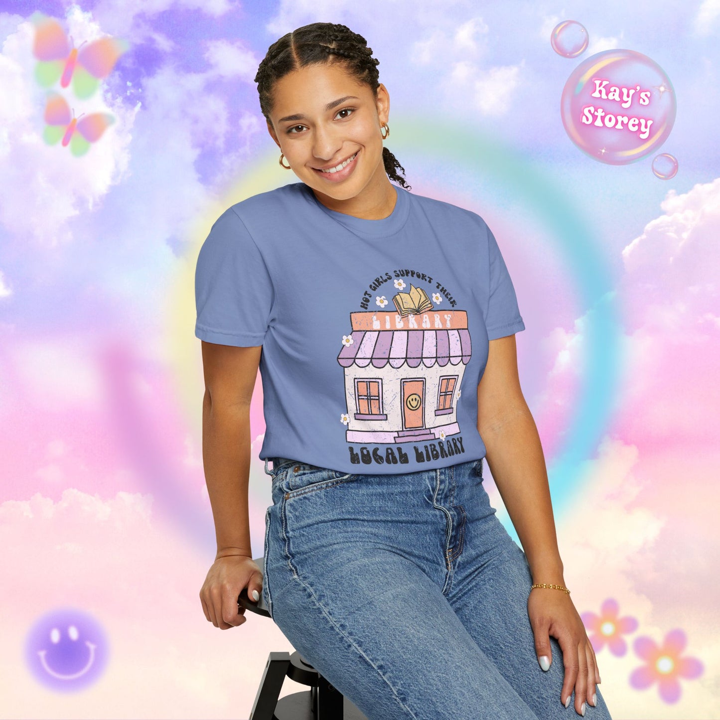 Hot Girls Support Their Local Library Comfort Colors T-Shirt