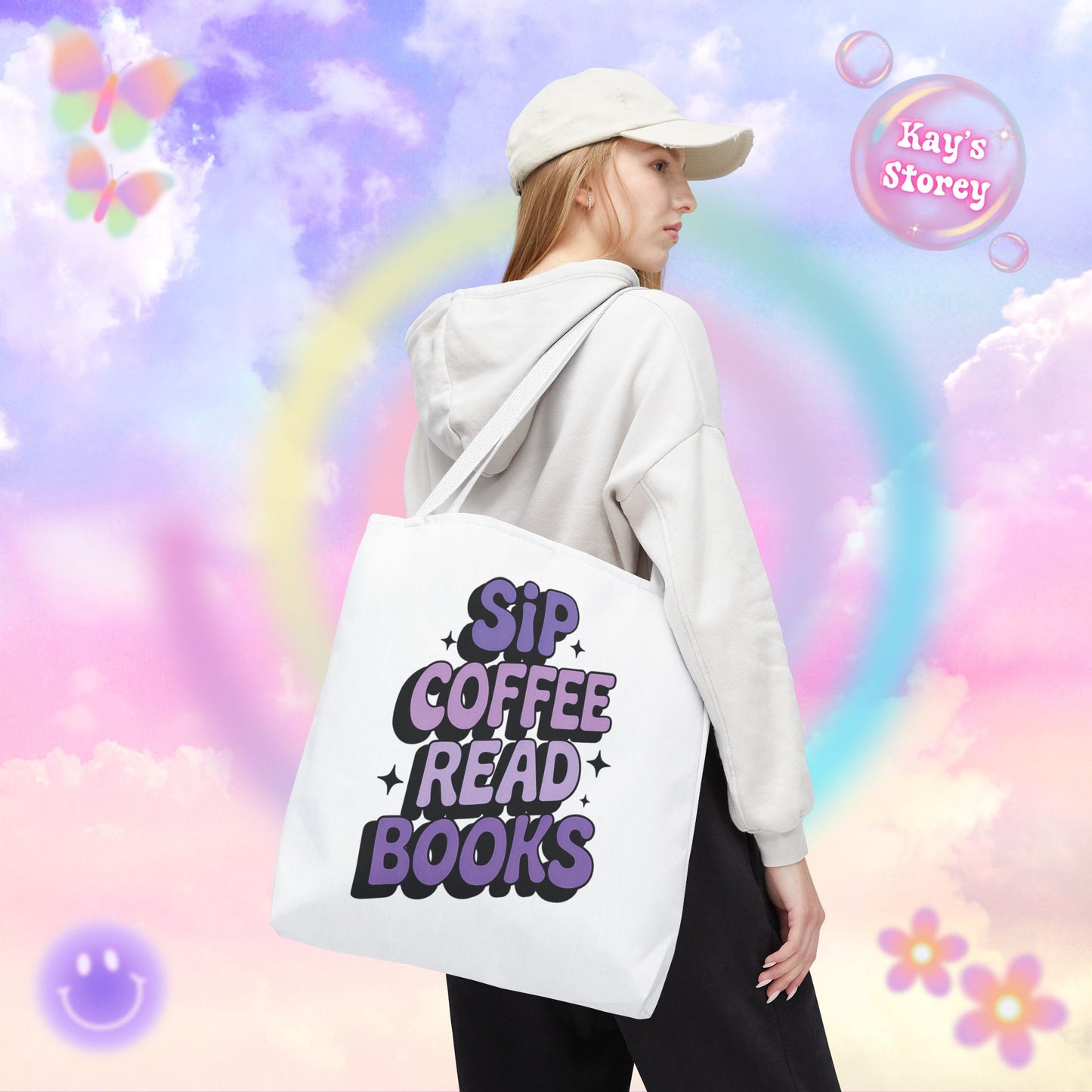 Sip Coffee Read Books Tote Bag