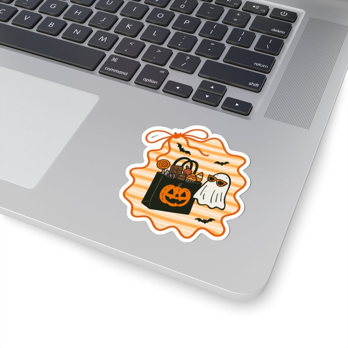Ghostly Treats Sticker - Kiss-Cut Stickers, Halloween Sticker, Cute Ghost Design, Spooky Sticker, Decorative Sticker for Journals