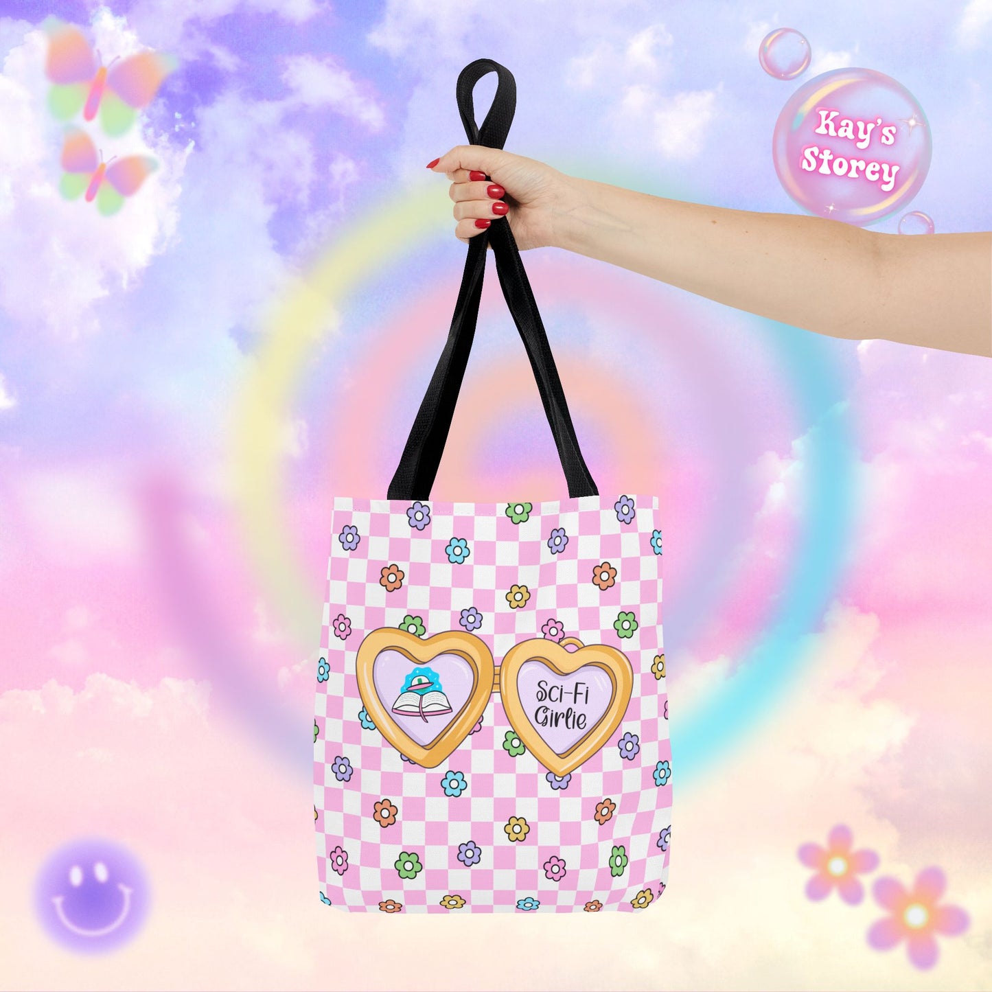 Pink Sci-Fi Girlie Tote Bag