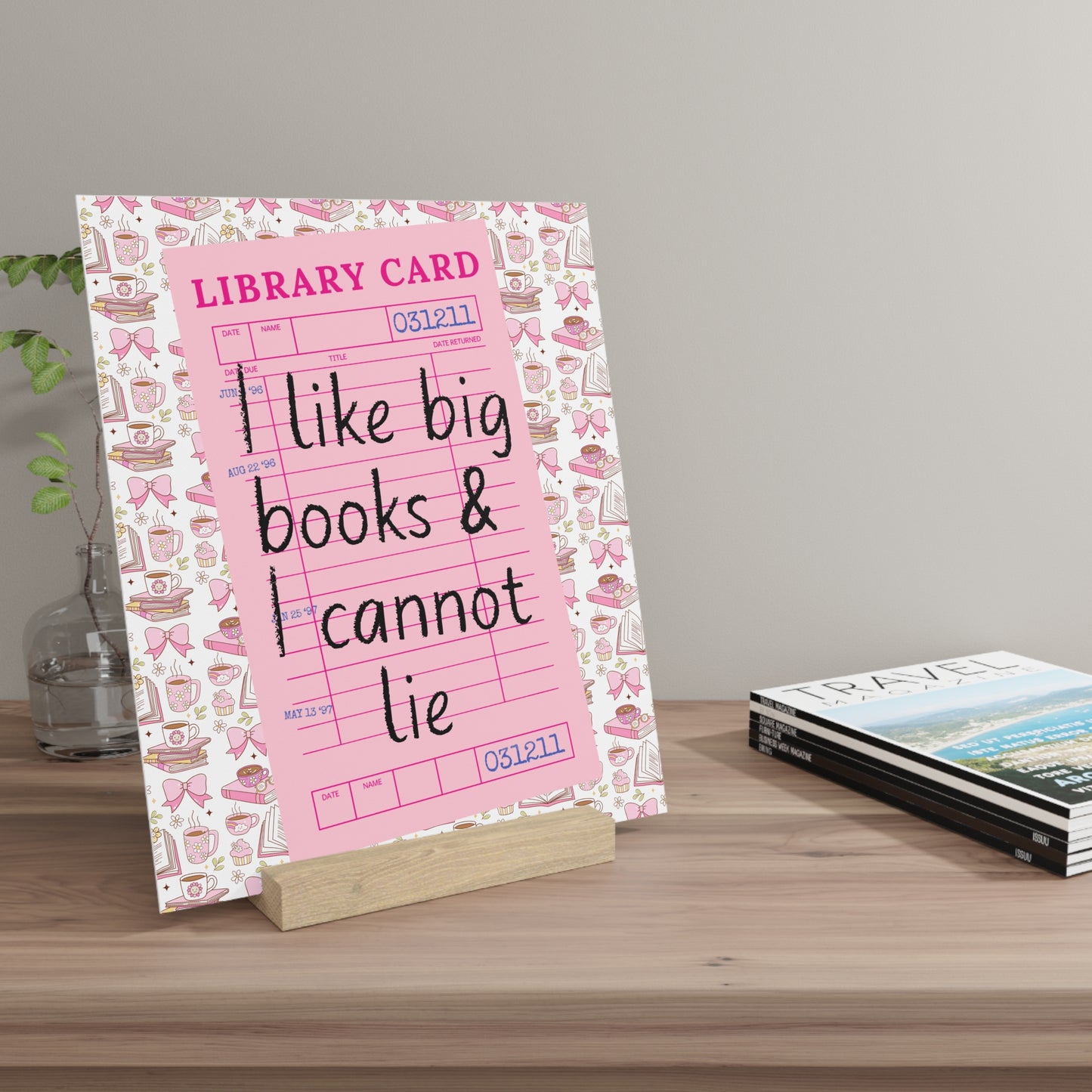 I Like Big Books & I Cannot Lie Bookshelf Decor with Stand