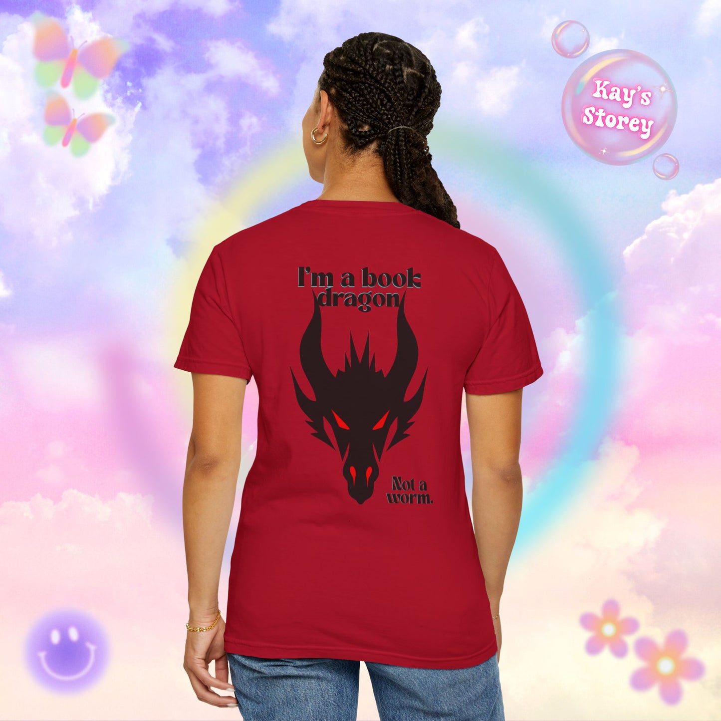 Book Dragon Red Comfort Colors T-Shirt