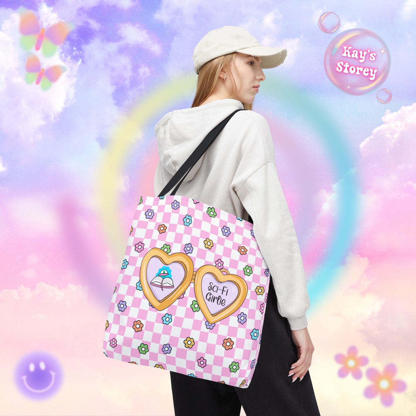 Pink Sci-Fi Girlie Tote Bag