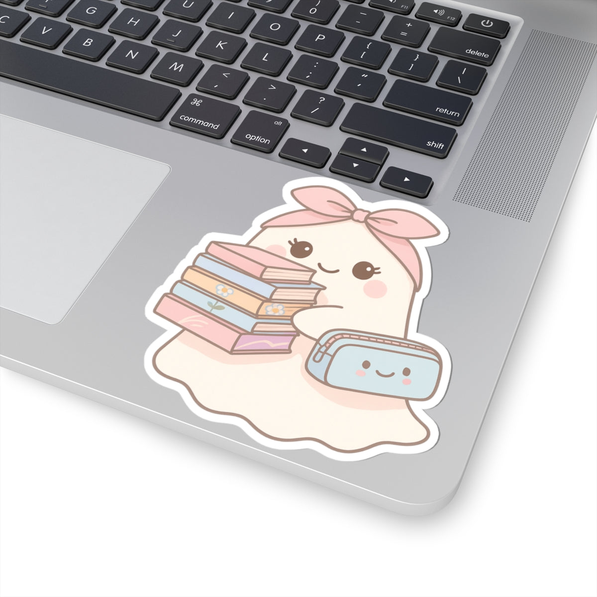Annotation Ghostly Reading Kiss-Cut Sticker, Book Lover Sticker, Cute Sticker Set, Spooky Decals, Halloween Stickers, Vinyl Kindle Stickers