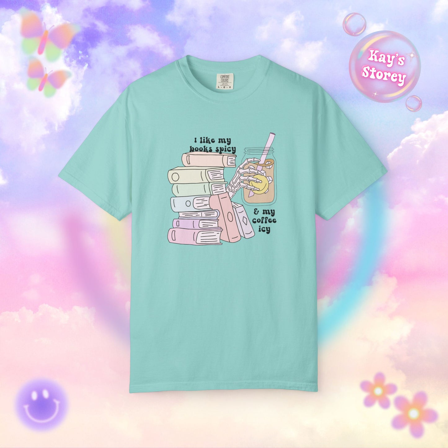 Books Spicy, Coffee Icy Comfort Colors T-Shirt