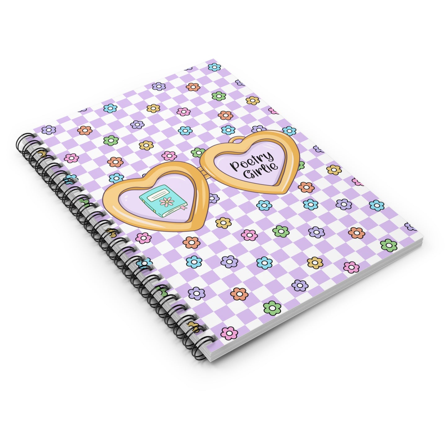 Purple Poetry Girlie Spiral Notebook - Ruled Line