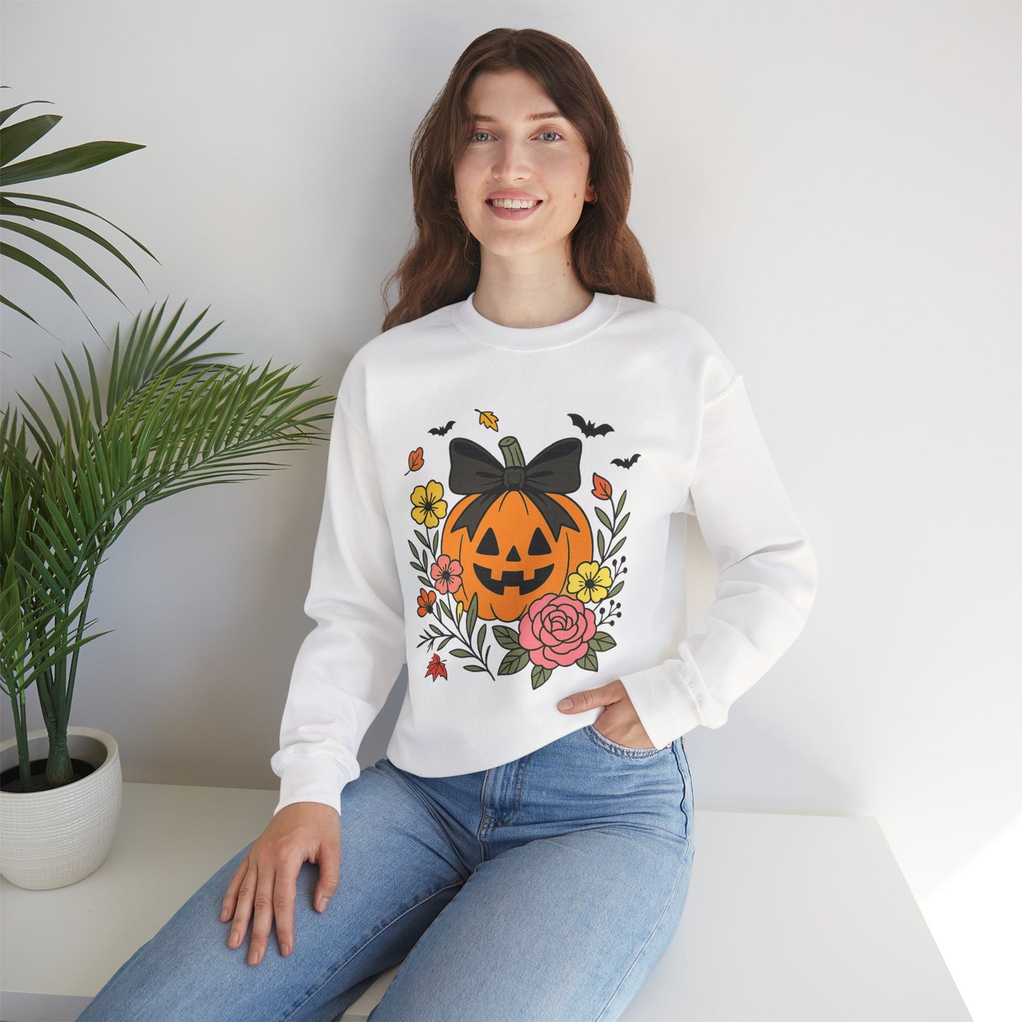 Cute Pumpkin Sweatshirt, Long Sleeve Shirt for Spooky Season Bookish Gift,  Halloween Reading Apparel