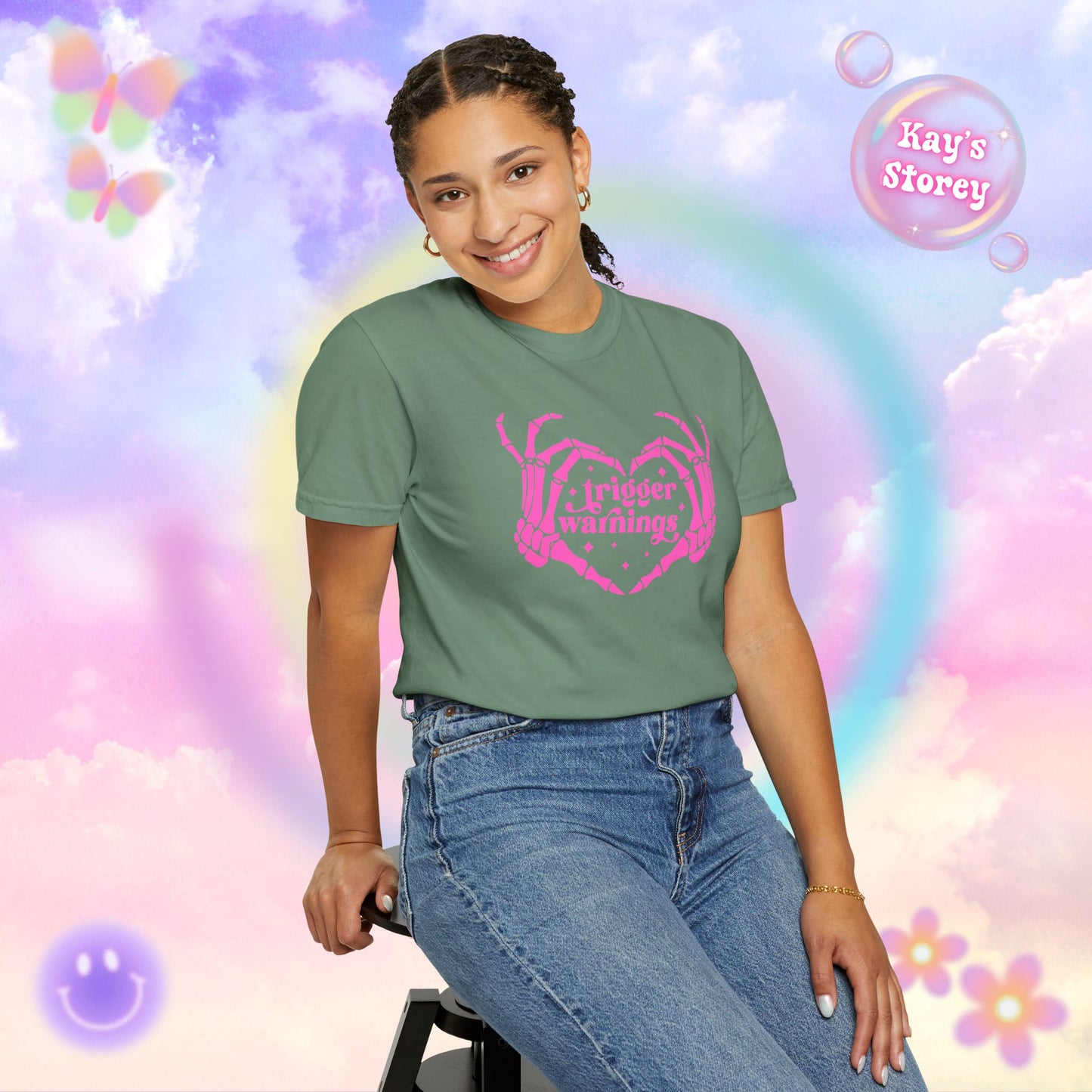 Pink Trigger Warnings Comfort Colors T-Shirt