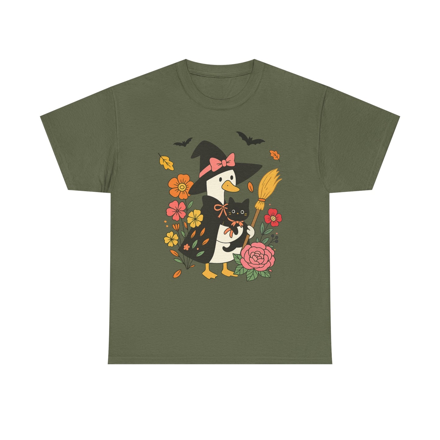 Spooky Goose and Black Cat Tee - Halloween Gift