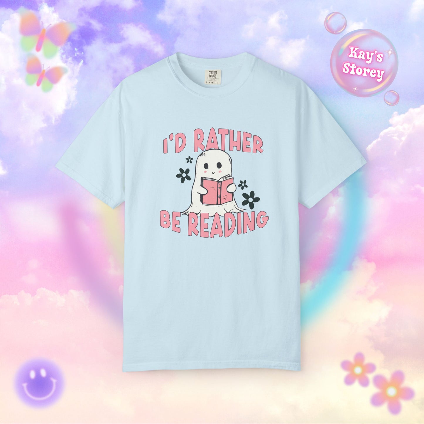 Ghostie I'd Rather Be Reading Comfort Colors T-Shirt